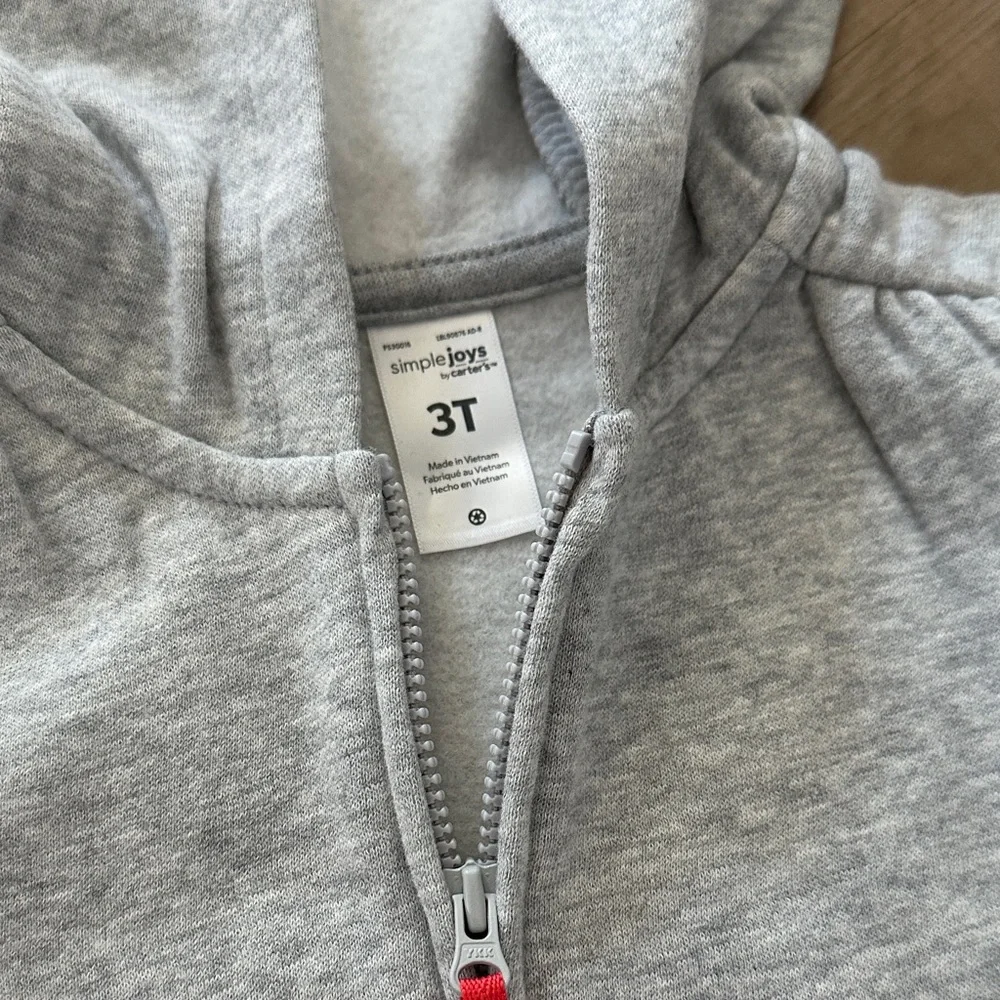 Carter’s Girls 2pcs Fleece Full Zip Hoodie Set - Neon Pink and Gray